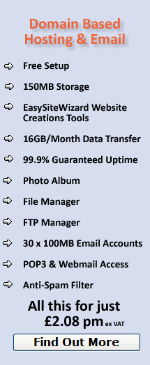 Hosting and email from �2.08 per month